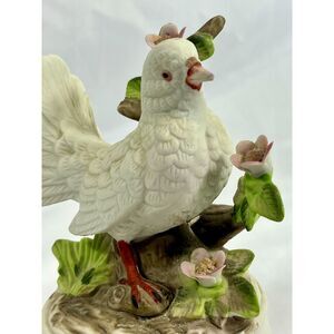 VTG White Dove Music Box Go to Sleep Little Baby Porcelain Lullaby Works